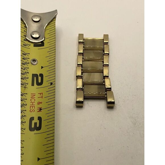 Michael Kors Watch Parts Partial Band Links Gold/ Tan No Clasp 18mm GY89 - Picture 1 of 5